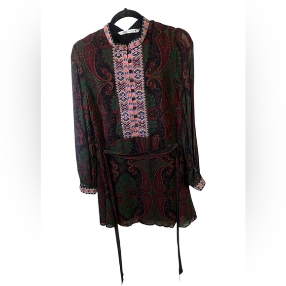 Zara Viscose Dress Sz Med - Picture 1 of 9